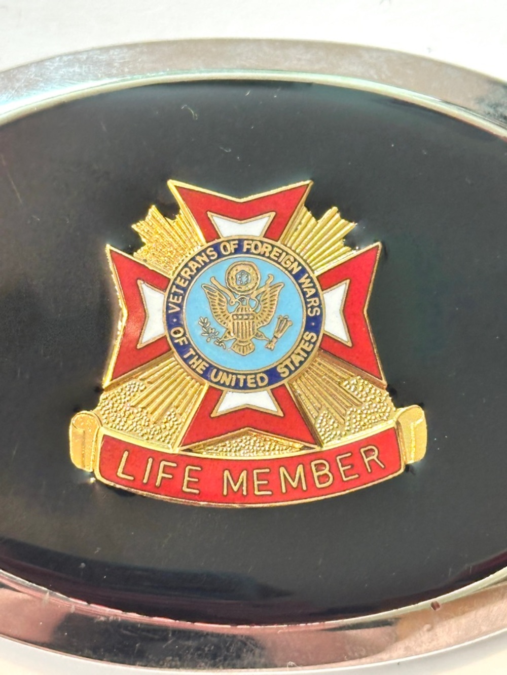Vintage Belt Buckle Veterans of Foreign Wars‎ of the United States Life Member - Picture 2 of 5